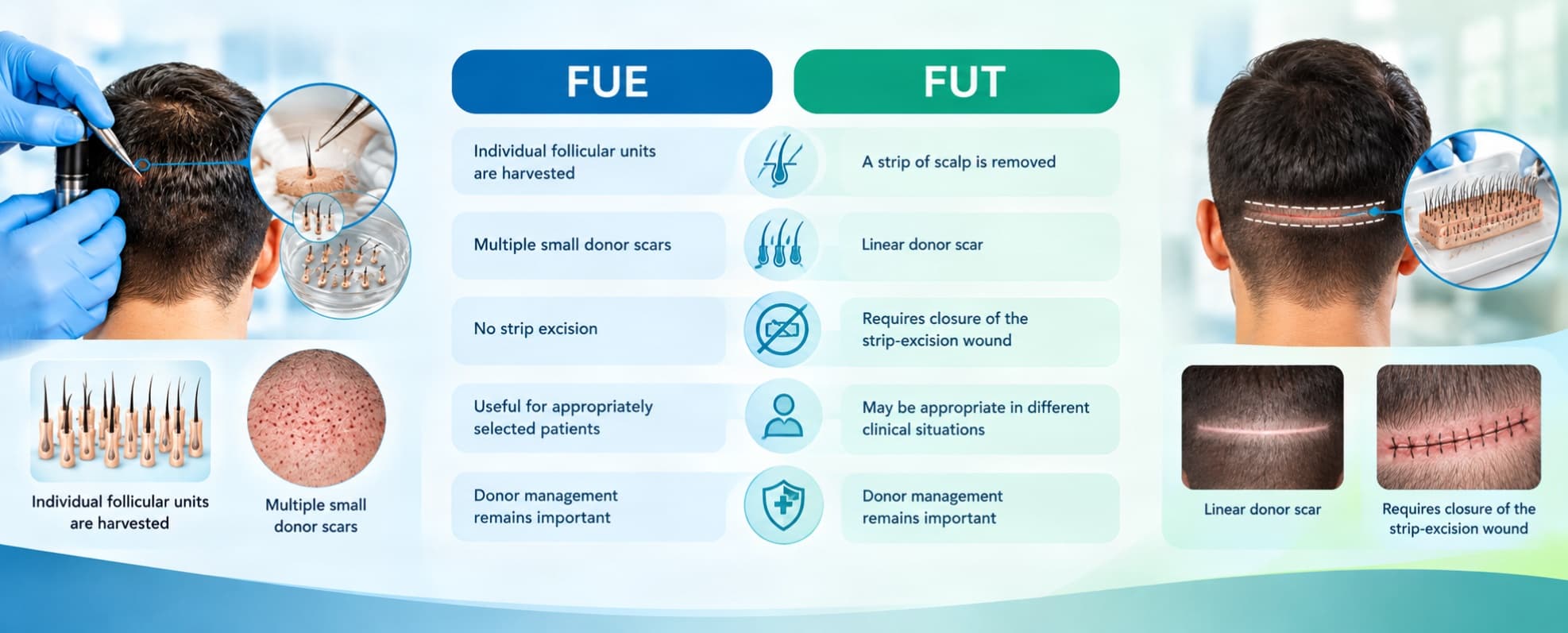 FUE vs FUT at a Glance